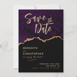 Lila Elegance Agate Save the Date