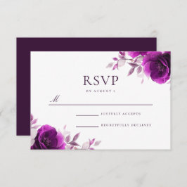 Lila Elegance Amethyst & Indigo, Lilac Wedding RSVP Karte