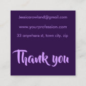 LILA ELEGANCE HALLOWEEN QUADRATISCHE VISITENKARTE (Rückseite)