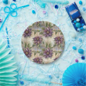 Lila Elegance Luxe Poinsettia & Holly Weihnachten Pappteller (Party)