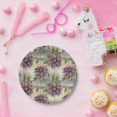 Lila Elegance Luxe Poinsettia & Holly Weihnachten Pappteller (Party)