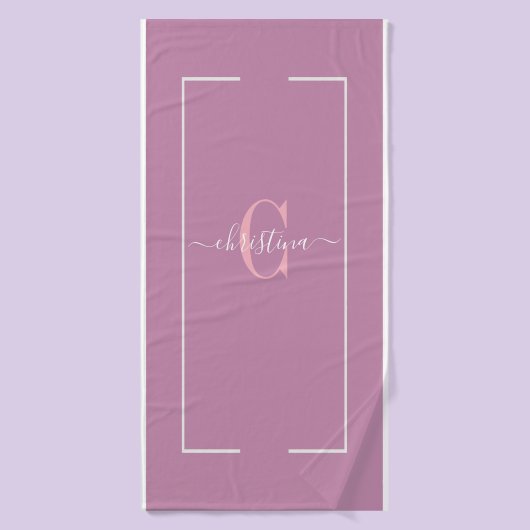 Lila Eleganinitials Monogram Lavender Badehandtuch (Badehandtuch)