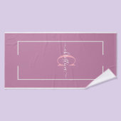 Lila Eleganinitials Monogram Lavender Badehandtuch (Badehandtuch)