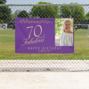 Lila Elegant 70 und fabelhaftes GeburtstagsFoto Banner