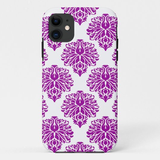 Lila Elegant Damask Case-Mate iPhone Hülle (Rückseite)