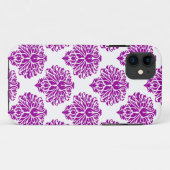 Lila Elegant Damask Case-Mate iPhone Hülle (Rückseite (Horizontal))
