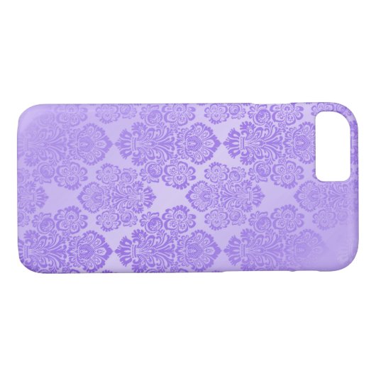 Lila Elegant Damask Case-Mate iPhone Hülle (Rückseite (Horizontal))