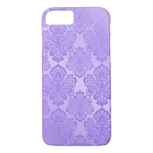 Lila Elegant Damask Case-Mate iPhone Hülle (Rückseite)
