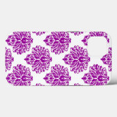 Lila Elegant Damask Case-Mate iPhone Hülle (Rückseite (Horizontal))