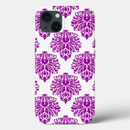 Lila Elegant Damask Case-Mate iPhone Hülle (Rückseite)