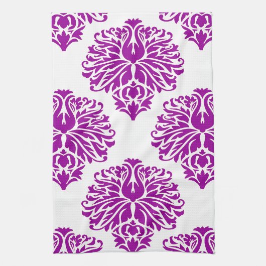 Lila Elegant Damask Küchentuch (Vertikal)