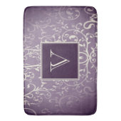 Lila Elegant Geblüht Monogramm-Bath-matte Badematte (Vorderseite Vertikal)