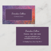 Lila Elegant Grunge Metal Texture Visitenkarte (Vorne/Hinten)