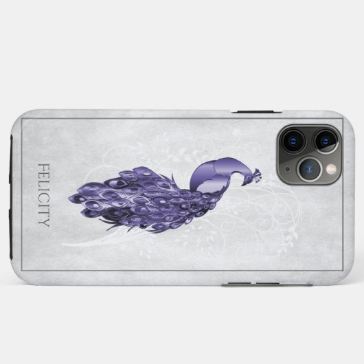 Lila Elegant Peacock Case-Mate iPhone Case (Rückseite (Horizontal))