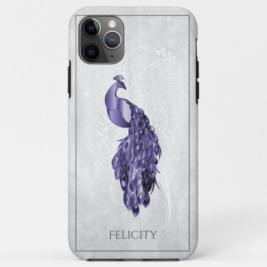 Lila Elegant Peacock Case-Mate iPhone Case (Rückseite)