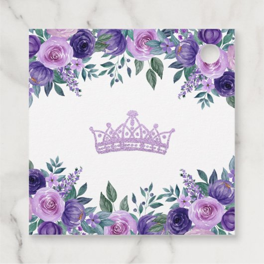 Lila Elegant Quinceanera Vielen Dank Geschenkanhänger (Rückseite)