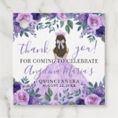 Lila Elegant Quinceanera Vielen Dank Geschenkanhänger (Vorderseite)