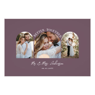 Lila elegante Arch-Multi-Foto-Hochzeitsgeschenk-De Fotodruck