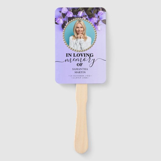 Lila Elegante Beerdigung Fächer (Vorderseite)