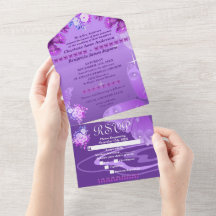 Lila elegante Blumen & Schmetterlinge