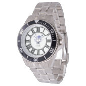 Lila, elegante Blumenviolette Armbanduhr (Schrägansicht)