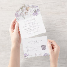 Lila elegante botanische florale Boho-Hochzeit