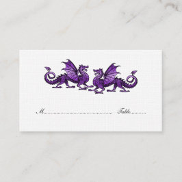 Lila Elegante Dragons Hochzeiten Platzkarte