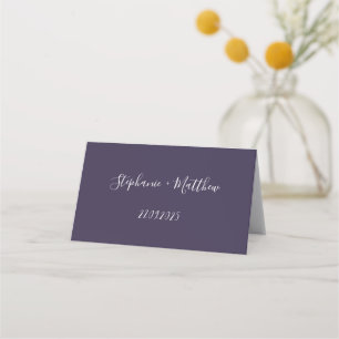 Lila Elegante Einfache Minimalistische Hochzeit Platzkarte