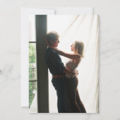 Lila Elegante Grüne Blätter Foto Hochzeit Einladung (Rückseite)