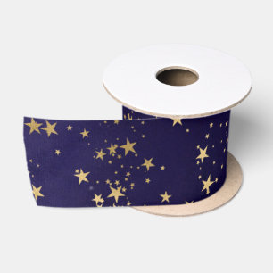 Lila elegante himmlische Sternen Gold Sterne Desig Satinband