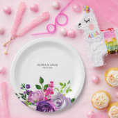 Lila Elegante Hochzeit Pappteller (Party)