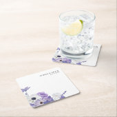 Lila Elegante Hochzeit Rechteckiger Pappuntersetzer (Vor Ort)
