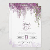 Lila elegante Hochzeitsfeier Einladung (Vorne/Hinten)