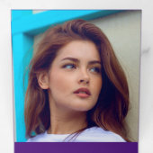 Lila Elegante Klasse 8 Foto Abschluss Dreifach Gefaltete Ankündigung (Innen Erste Seite)