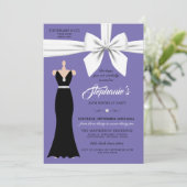 Lila Elegante Mode Tiffany Geburtstagseinladung Einladung (Stehend Vorderseite)