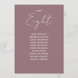 Lila elegante moderne Sitzordnung Tischnummer