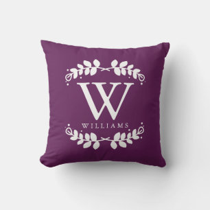 Lila Elegante Monogram Kissen