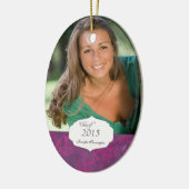 Lila elegante Muster-Abschluss-Fotoverzierung Keramik Ornament (Links)