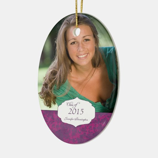 Lila elegante Muster-Abschluss-Fotoverzierung Keramik Ornament (Links)