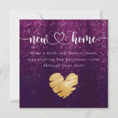 Lila Elegante Neue Zuhause Housewarming Card Dankeskarte (Vorderseite)