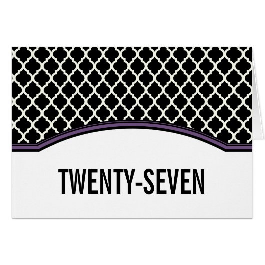 Lila Elegante Quarzfolie Tischnummer Card (Vorderseite (Horizontal))