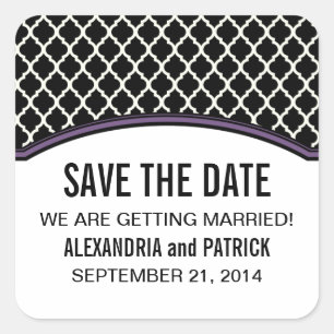 Lila Elegante Quarzfolien Save the Date Stickers