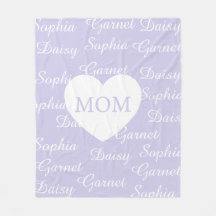 Lila elegante Schrift Familiennamen Monogramm Herz