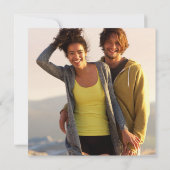 Lila, elegante Script-Hochzeit Foto Einladung (Rückseite)