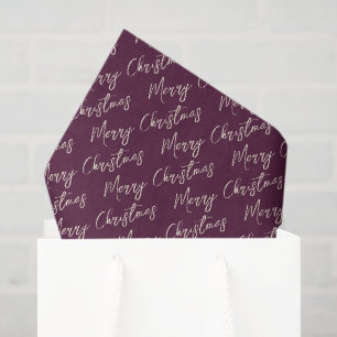 Lila elegante Skript Frohe Weihnachten Seidenpapier