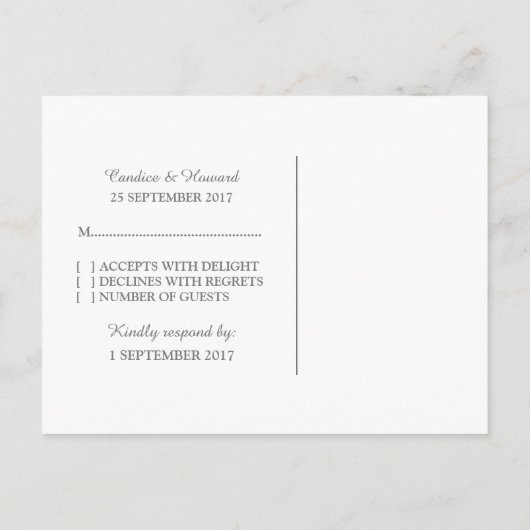 Lila Elegante Spitzen UAWG Postkarte (Rückseite)