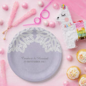 Lila elegante Spitzentapier-Teller Pappteller (Party)