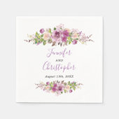 Lila Elegante Wasserfarben Hochzeit Napkin Serviette (Vorderseite)