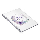 Lila Elegante Wildblume Boho Notizblock (Rechte Seite)