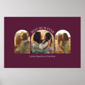 Lila, eleganter Bogen mit Foto bester Mum Poster (Vorne)